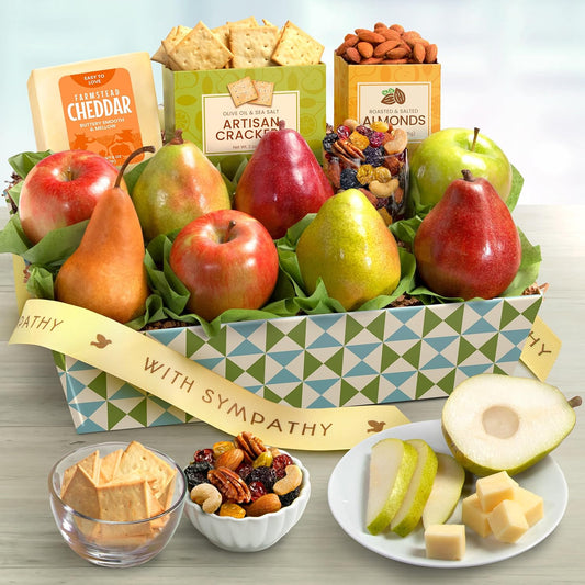 Sympathy Cheese and Nuts Classic Fruit Basket for Comfort