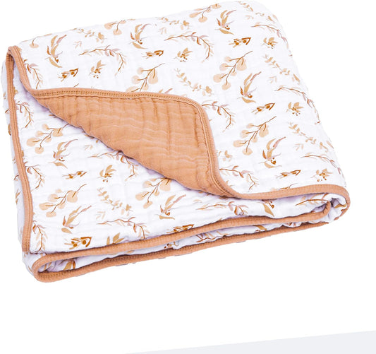 Parker Baby Muslin Blanket - Soft Cotton Toddler Quilt 47in x 47