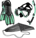 Phantom Aquatics Fin Snorkel Set - Travel Ready Snorkeling Kit