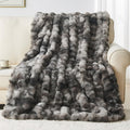Lotus Karen Faux Fur Throw Blanket Tie-Dye Dark Gray - Cozy Bubble