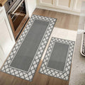 Washable Kitchen Rugs Set of 2 Non-Slip Kitchen Mats - Absorbent
