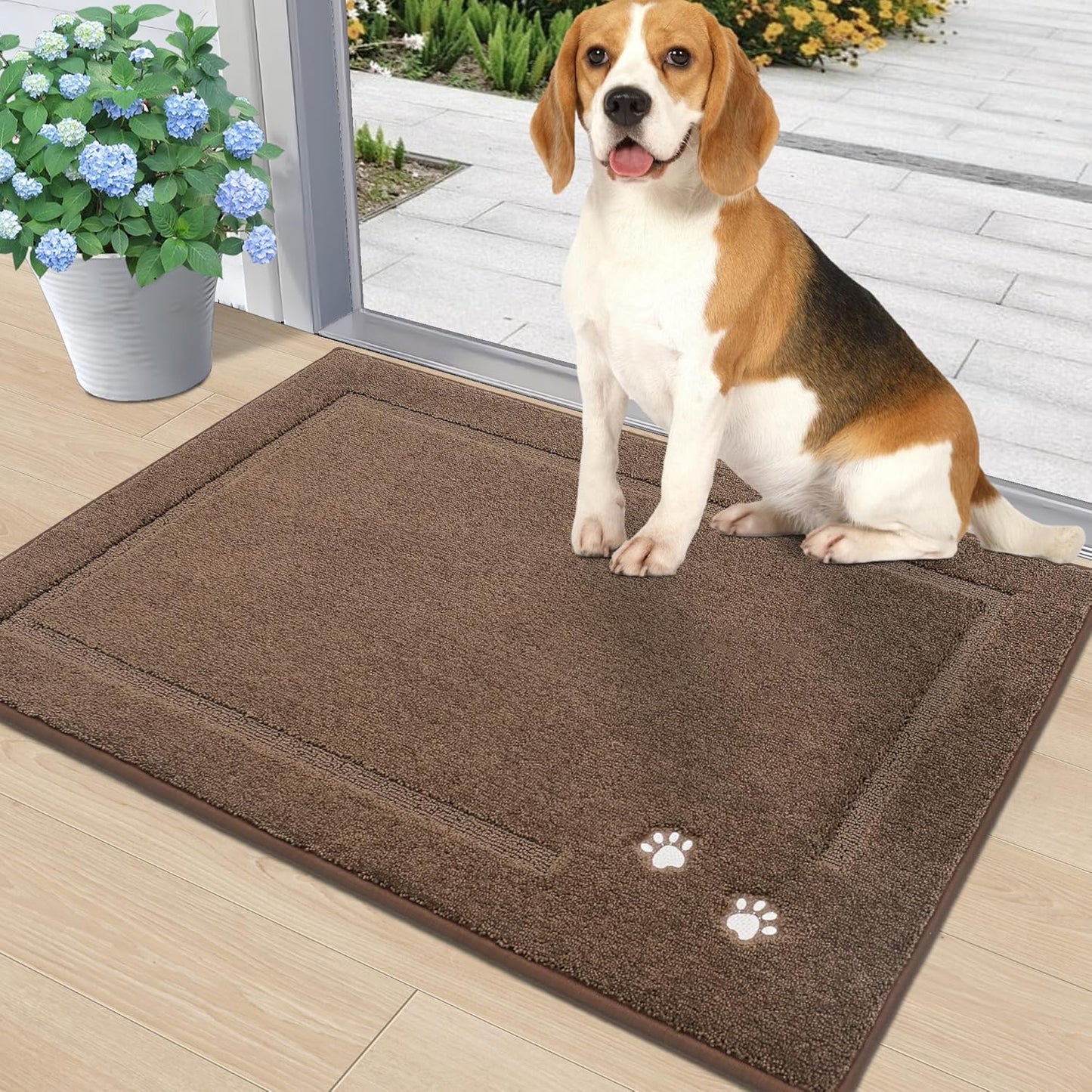BEQHAUSE Dog Door Mat for Muddy Paws - Absorbent & Non-Slip