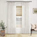 Natural Pinch Pleated Linen Curtains 78 in Panels - Memory Shaped