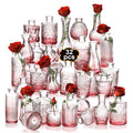 Clear Bud Vases Bulk 32 - Small Gradient Pink Glass Bud Vases