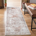 Washable Non-Slip 7 ft Runner Ivory/Blush - Easy Care Traditional