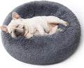 Calming Donut Dog Bed for Medium Dogs - Plush 30 in Round
