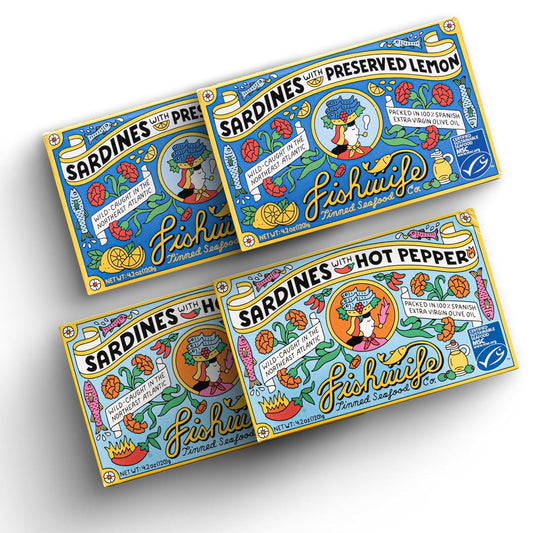 Fishwife Sardine Quad 4-Pack: Wild-Caught, Hand-Packed Delights