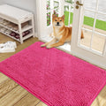 Hot Pink Dog Door Mat 48x30 - Chenille Mud Mat for Paws