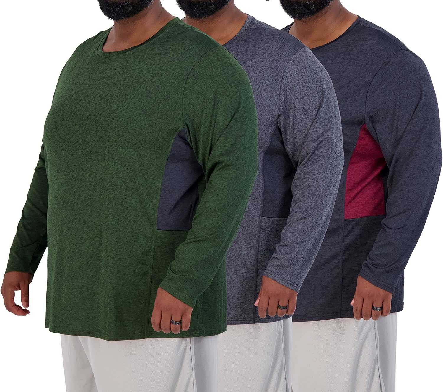 Real Essentials Big & Tall Tech Stretch Dry-Fit T-Shirt Pack