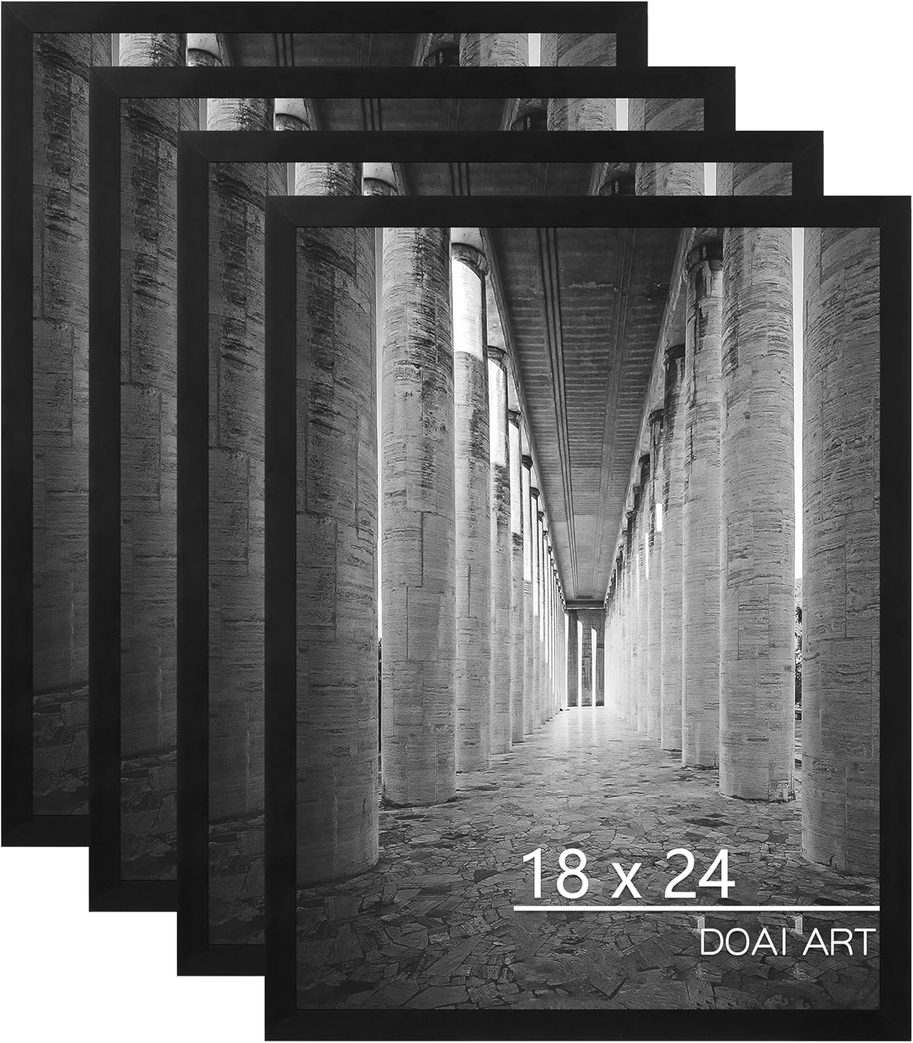 18x24 Poster Frame 4Pack - Elegant Black Frames for Art Display