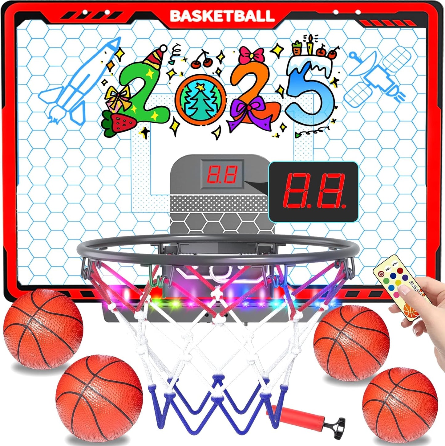 Awsoo Mini Basketball Hoop with Light Bar - Fun for Kids!