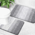 OLANLY Bathroom Rug Set 2 Piece - Plush Shaggy Microfiber Mats