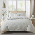 HoneiLife Floral Duvet Cover Queen - Soft Cotton Bedding Set