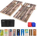 GoSports Regulation Size Wood Cornhole Boards - Real Grain Rustic Set