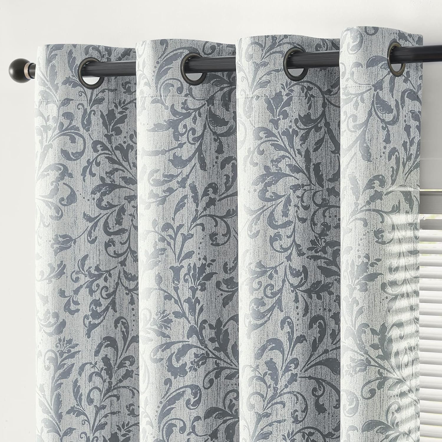 jinchan Blackout Curtains for Bedroom with Vintage Floral Design