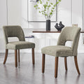 VKNOW Wooden Dining Chairs Set of 2 - Modern Fabric Upholstered Green