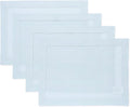 Classic Hemstitch Light Blue Linen Placemats Set of 4 - Timeless Table