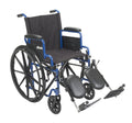 Blue Streak Lightweight Foldable Wheelchair 20in Seat - Black/Blue