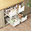 Pull Out Cabinet Organizer 4 Pack White - No Drill Slide Out Drawers
