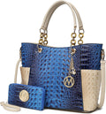 Merlina Faux Crocodile-Embossed Tote Bag for Women - Structured