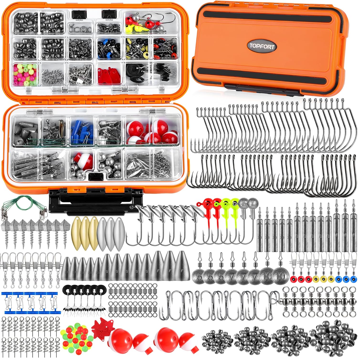 Ultimate Fishing Kit by TOPFORT: Hooks, Weights, Gear & More!