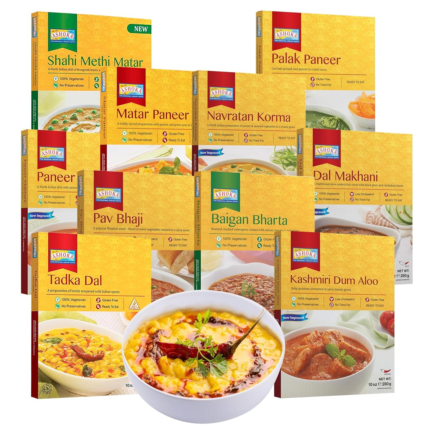 Authentic Indian Cuisine Vegetarian Sampler Kit for Quick Meals