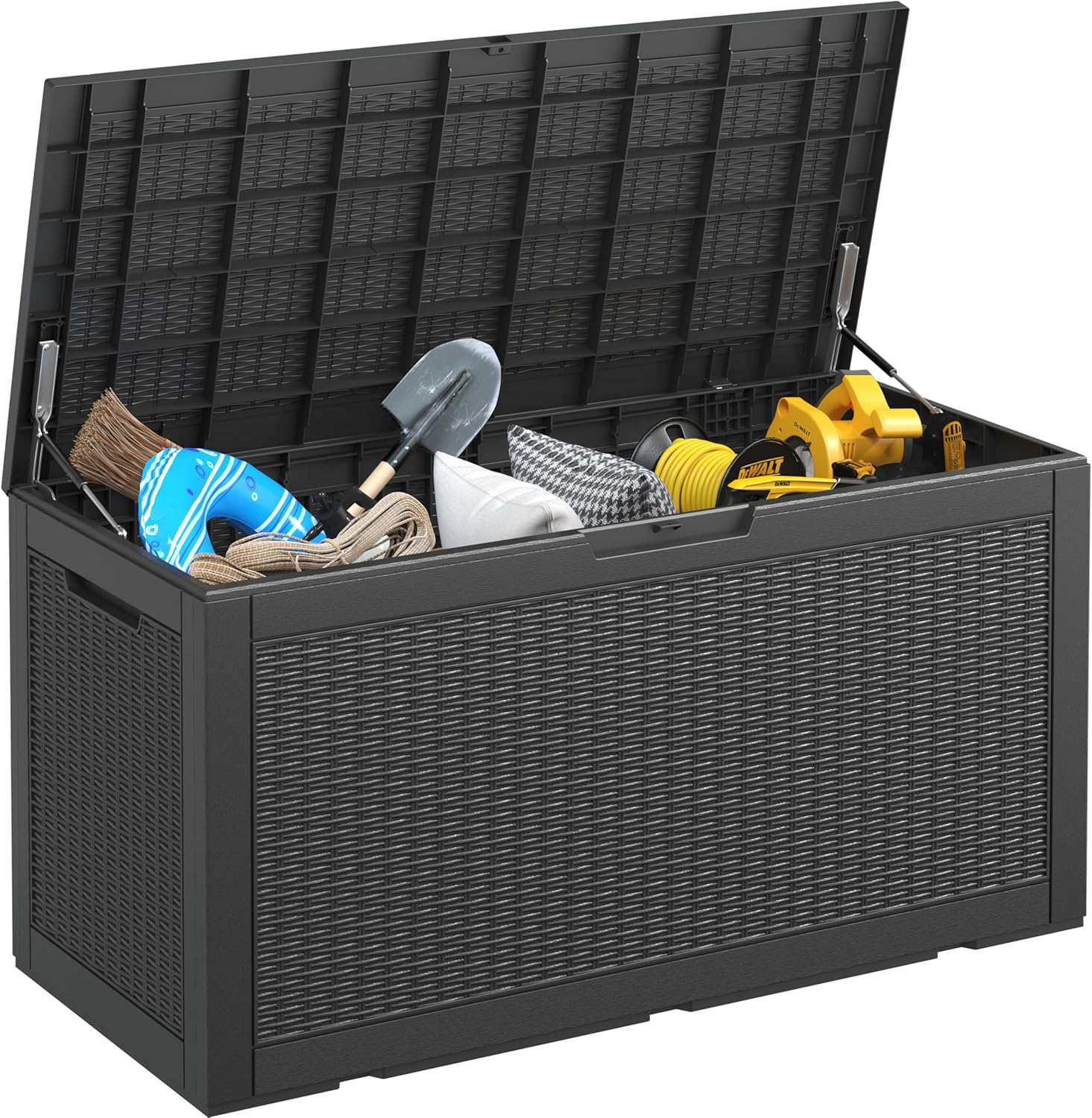 102 Gallon Large Waterproof Resin Deck Box for Outdoor Storage