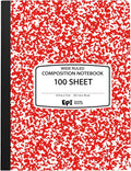 EPI Wide Ruled Marble Composition Notebook, Red 12-Pack