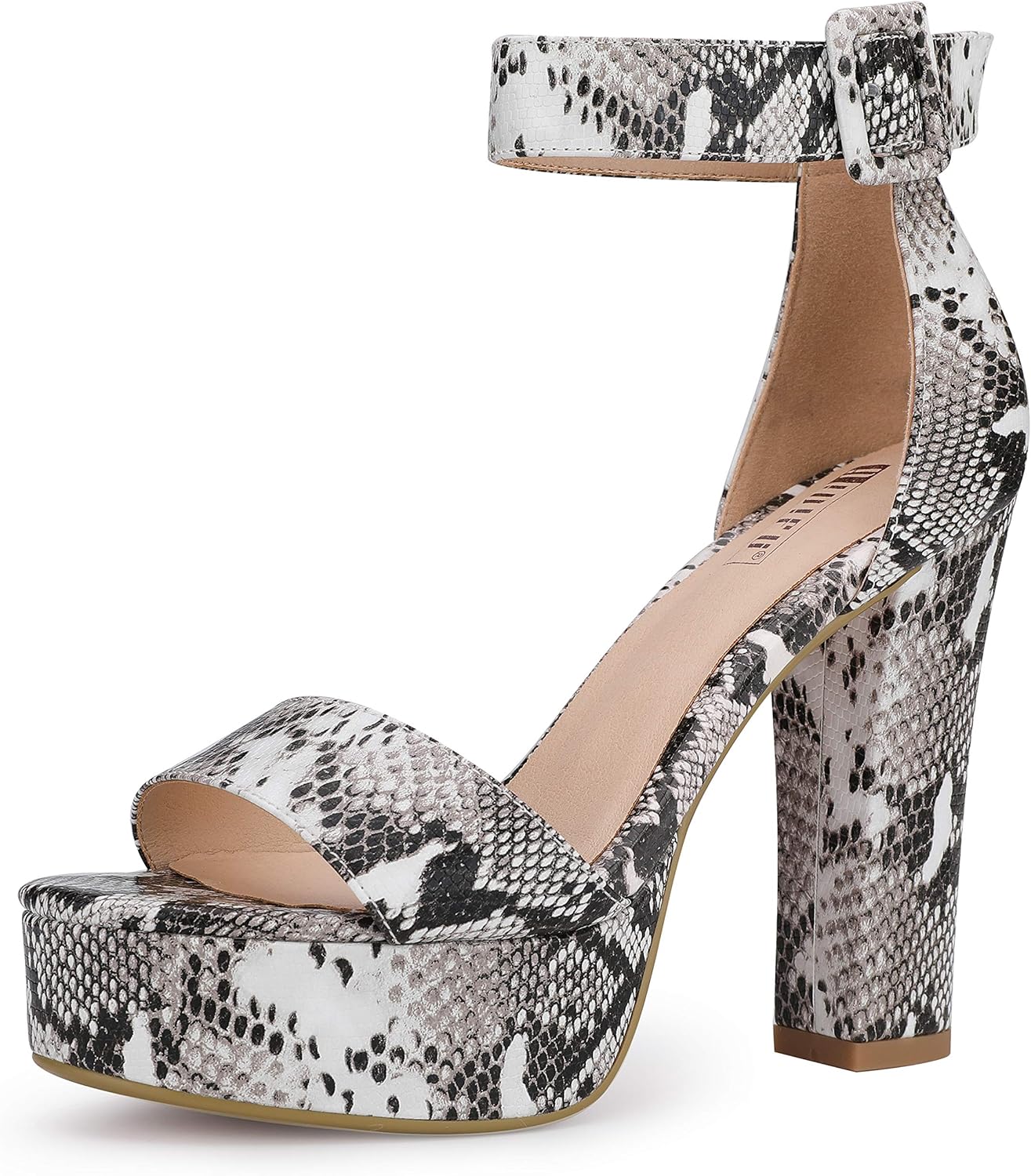 Sabrina Platform Block Chunky High Heels for Women Open Toe