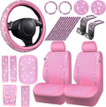 CAR PASS Pink Bling 24 PCS Car Interior Accessories Set - Sparkly