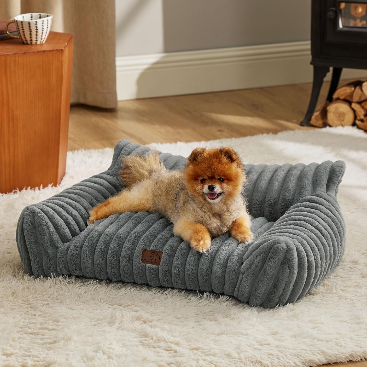 Bedsure Cute Cat Couch for Pets - Fluffy Small Dog Sofa