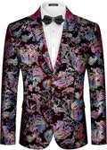 MAGE MALE Men's Floral Suit Jacket - Slim Fit Stylish Blazer