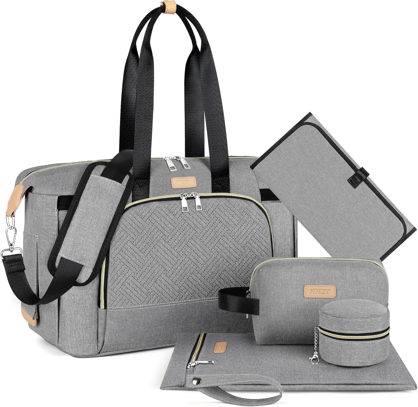 ITIEZY Diaper Bag Tote for Baby - Large Mommy Bag with Accessories
