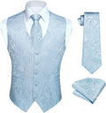 Men's Paisley Vest Tie Set with Pocket Square - Formal Wear