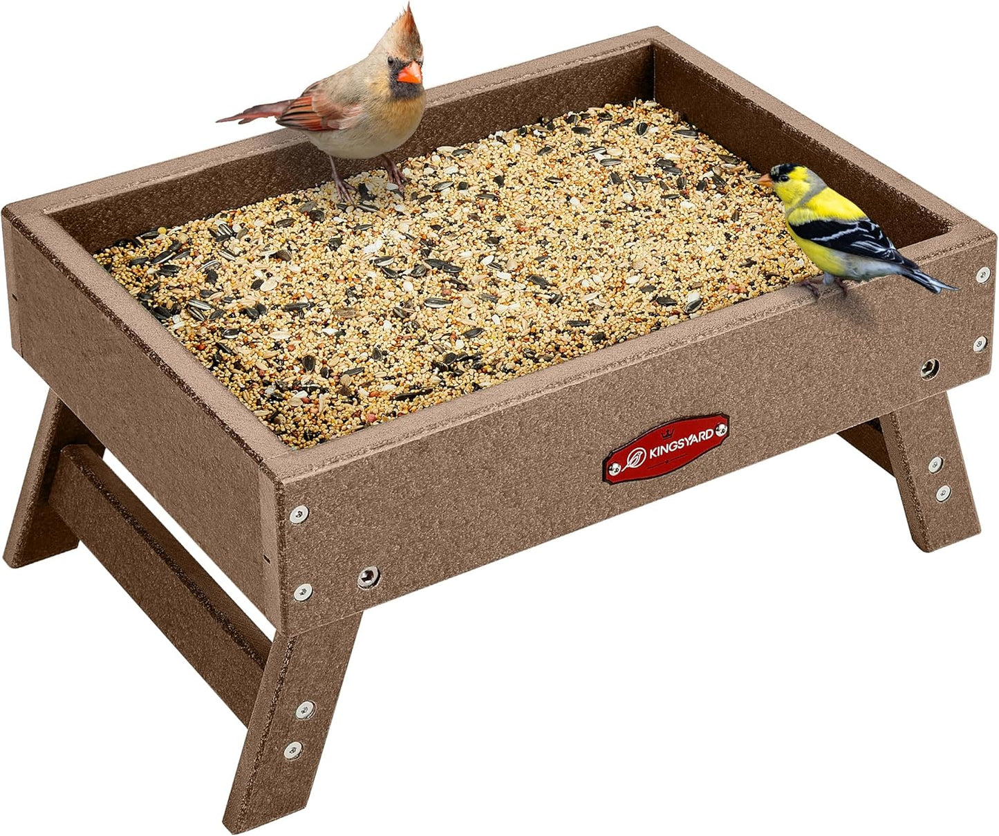 Kingsyard Ground Bird Feeder for Outdoors - Large Capacity Feeder