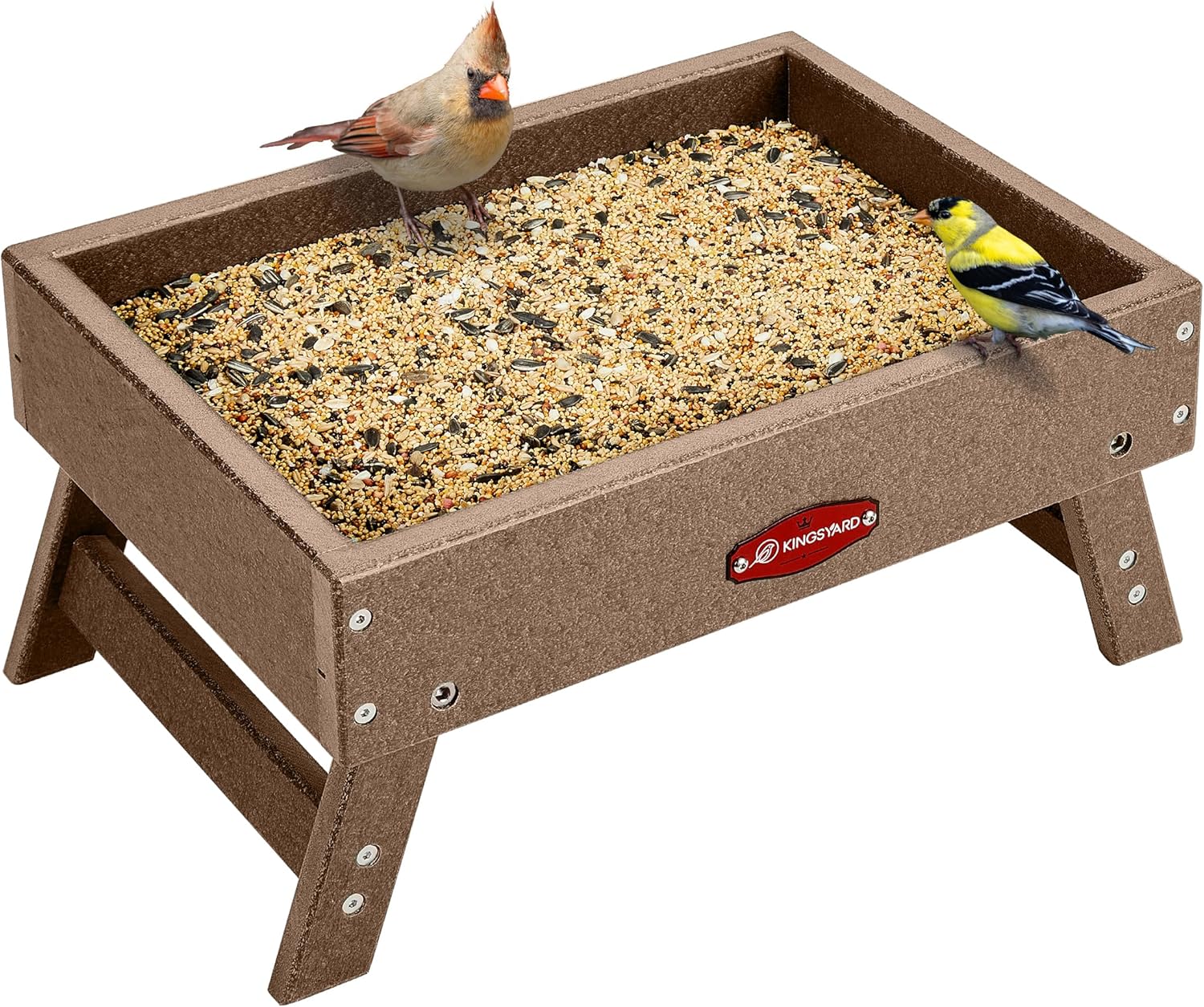 Kingsyard Ground Bird Feeder for Outdoors - Large Capacity Feeder