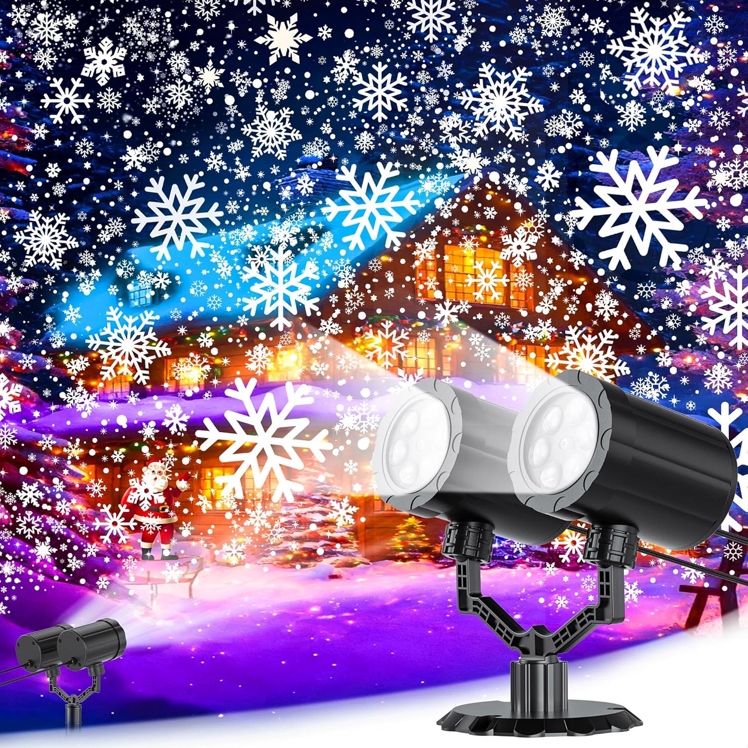 GUSODOR LED Snowflake Projector - Festive Outdoor Decor