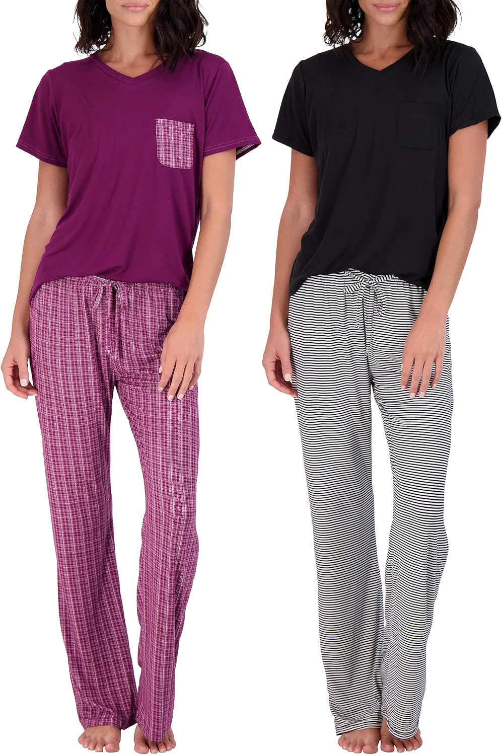 Comfortable Women's Pajama Set - Short Sleeve & Long Sleeve Options