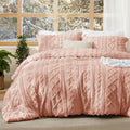 Bedsure Tufted Boho Comforter Set Twin Size - Pink Boho Bed Set