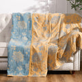 Boho Cotton Muslin Twin Size 50x60 in Reversible Floral Throw