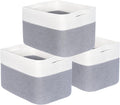 Cube Storage Baskets 3-Pack for Shelves and Closets - Stylish Grey