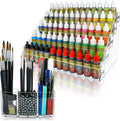 Paint Organizer & Brush Holder Set - Clear Acrylic Mini Rack