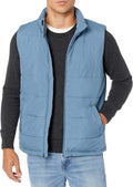 Men's Midweight Fleece-Lined Insulated Puffer Vest - Warm Layer
