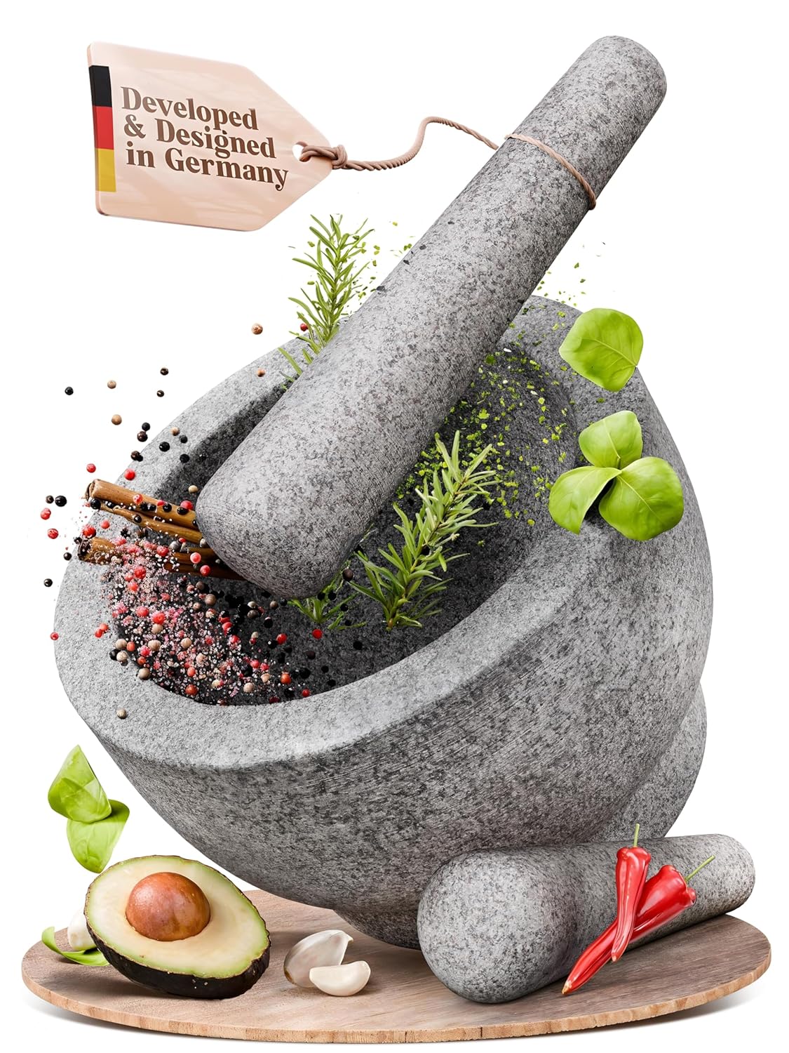 Extra Large Mortar and Pestle Set for Effortless Grinding