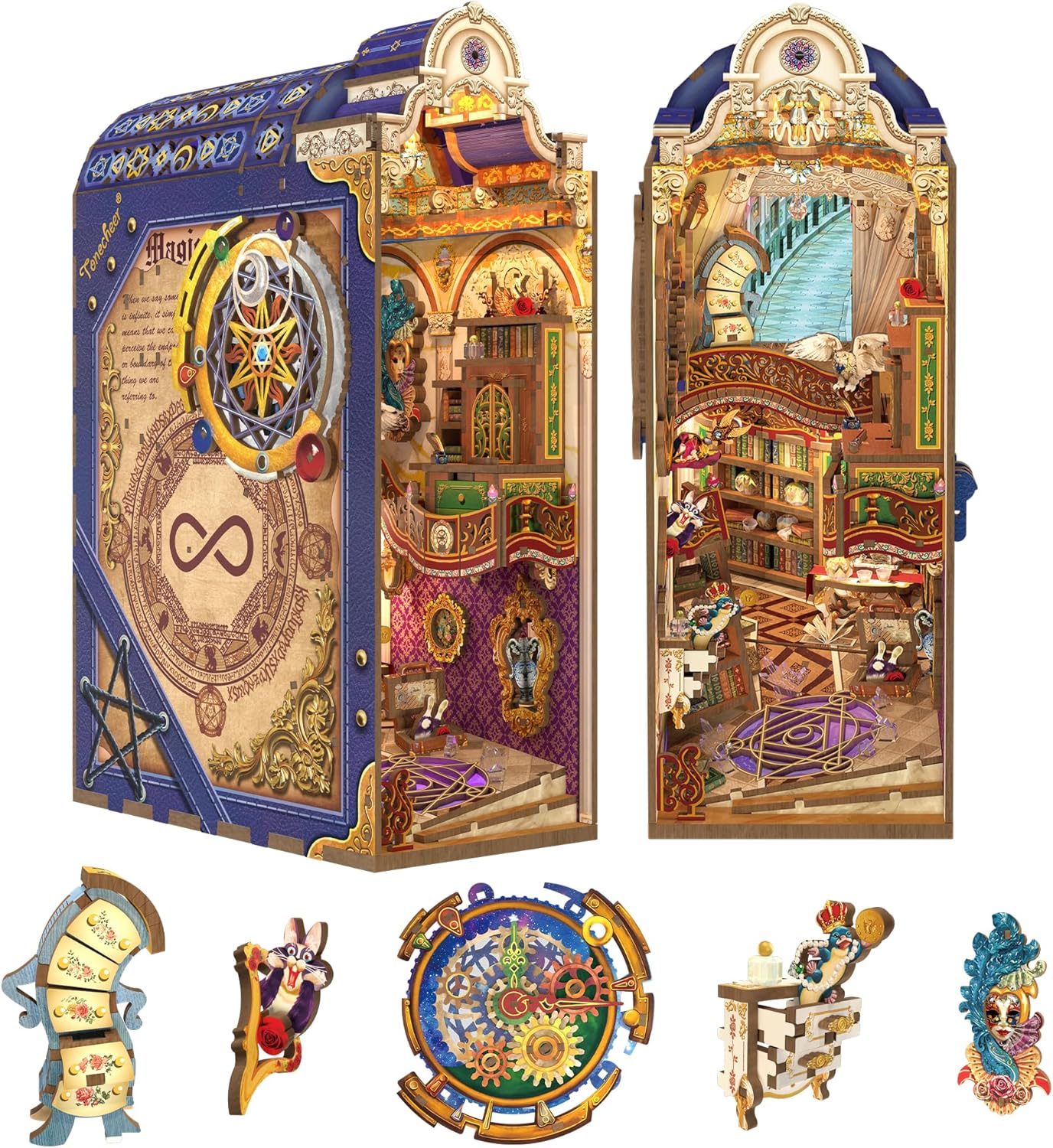 Tonecheer DIY Book Nook Kit - Magical Library 3D Puzzle Decor