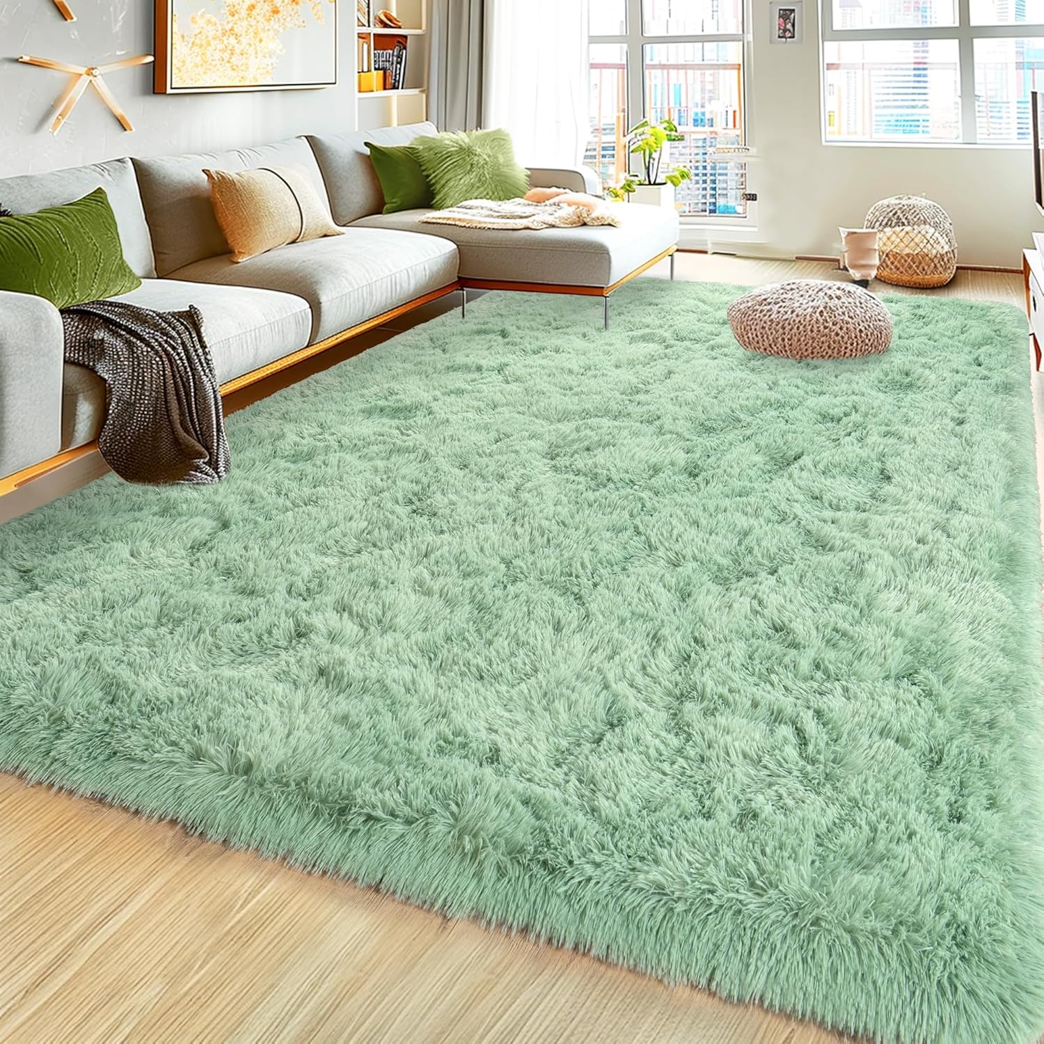 Ultra Fluffy Rug for Living Room Bedroom, 5x7 Soft Shag Carpet