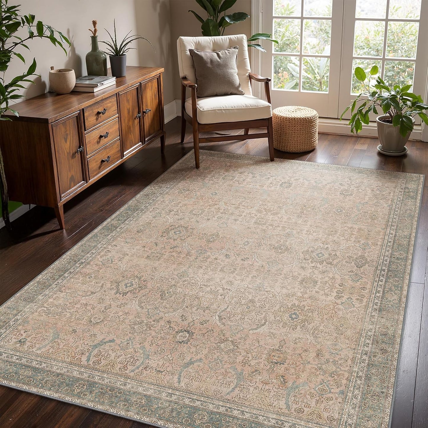9x12 Area Rug Machine Washable Boho Rug for Living Room