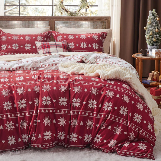 Bedsure Christmas Duvet Cover Queen for Holiday Cheer