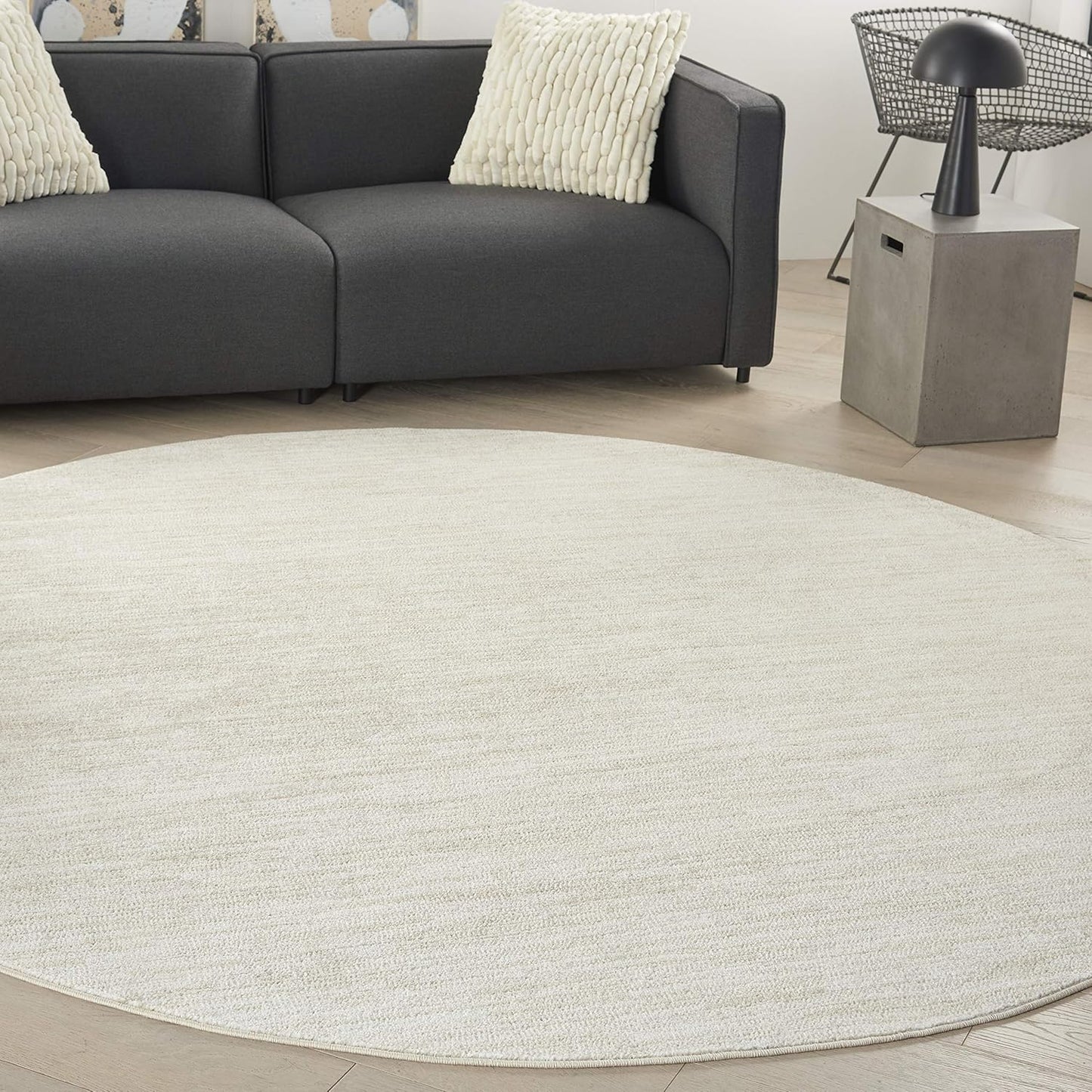 Nourison Home Essentials Indoor/Outdoor Ivory Beige Round Rug