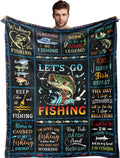 Fishing Gifts for Men Unique Throw Blanket 60 x 50 - Soft Flannel